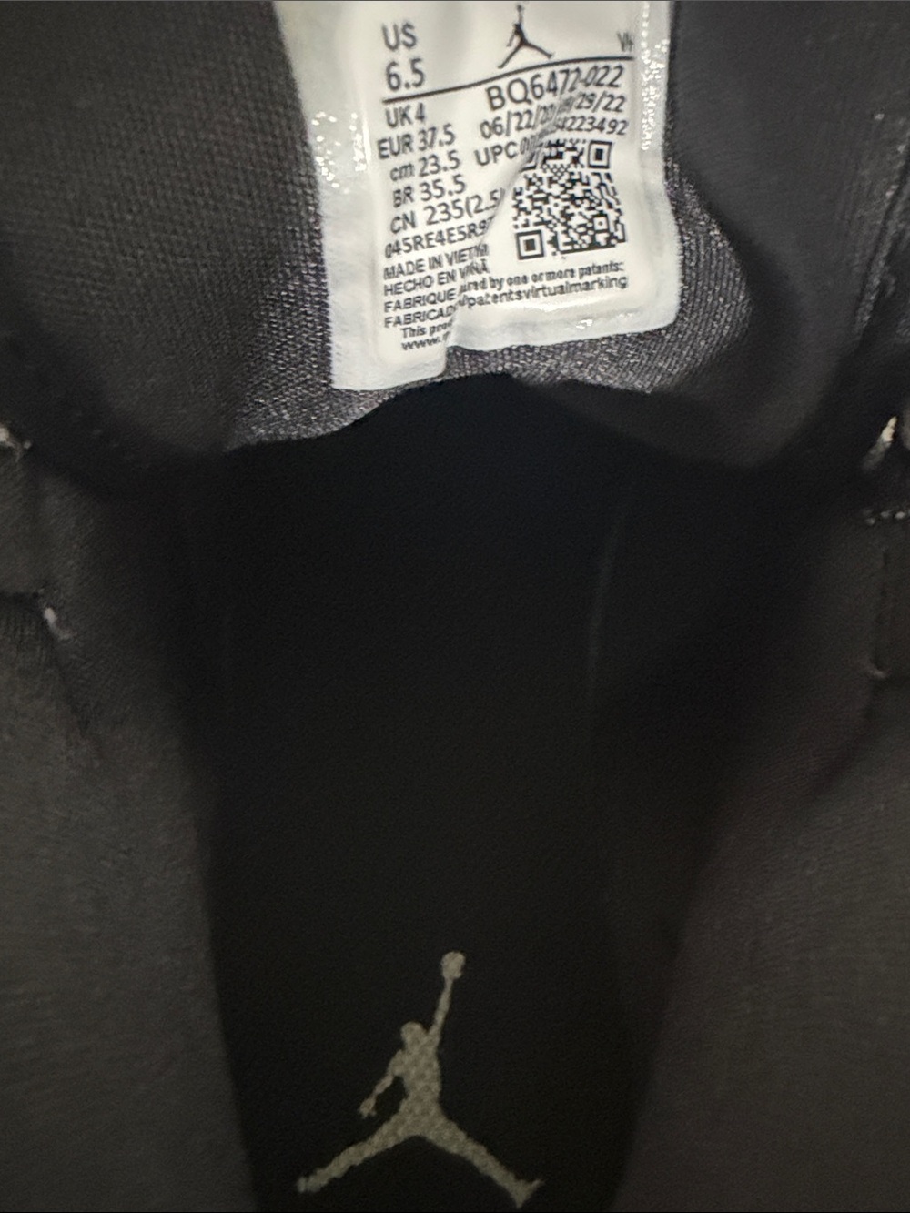 Jordan Gray and Black Mid-Top Sneakers with White Sole - Picture 5 of 5